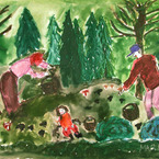 Marjassa/Berry Picking, 1996 - Maria Kemppainen, 13v, Finland